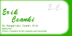 erik csanki business card